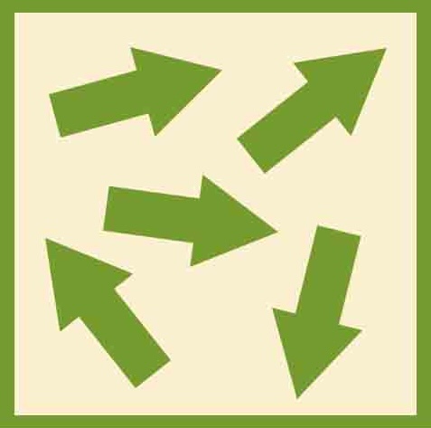 Forming: A bunch of arrows all point different directions.
