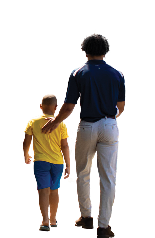 Two people walking
