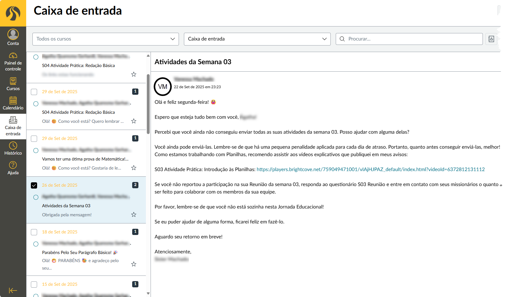 Inbox interface shows message previews on the left and message details on the right.