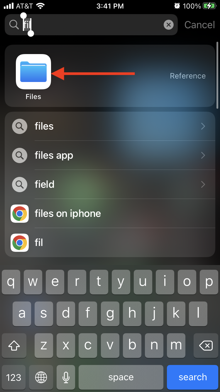 Find and open the Files app on your device.