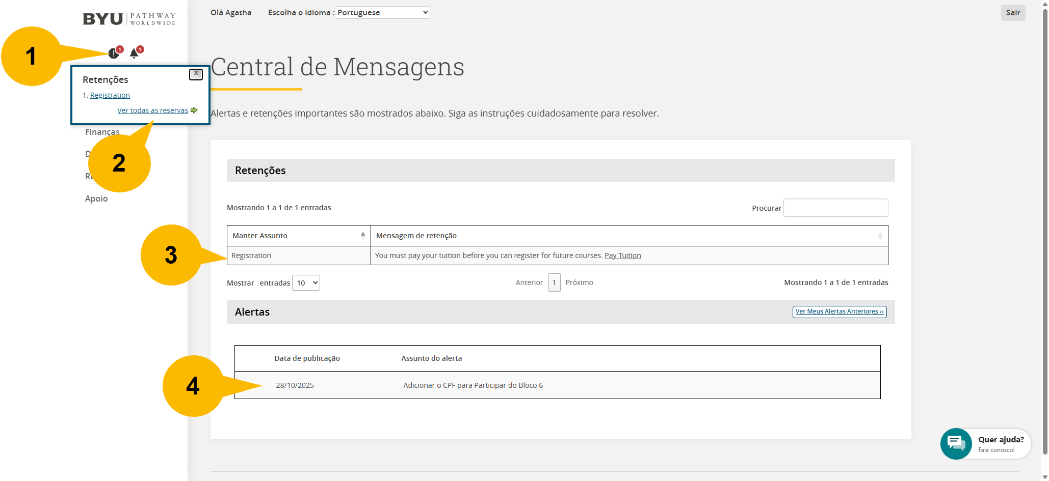 Certificates and Degrees on the portal with numbered callouts pointing to Choose a Path, Choose a Career, Choose a bachelor's degree, see the career path summary, and submit the career path