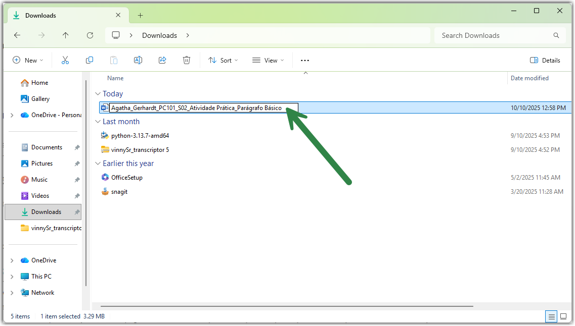 Renaming a file with a unique identifier. In this case, adding the name of the student.