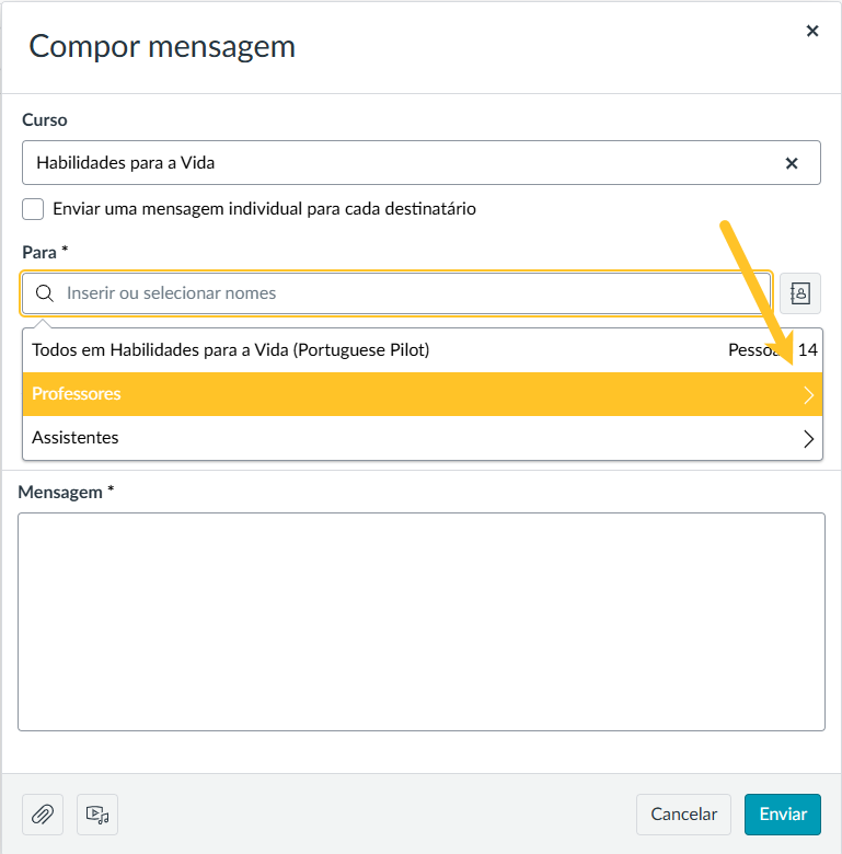 Address Book icon creates a dropdown within the Compose Message popup.