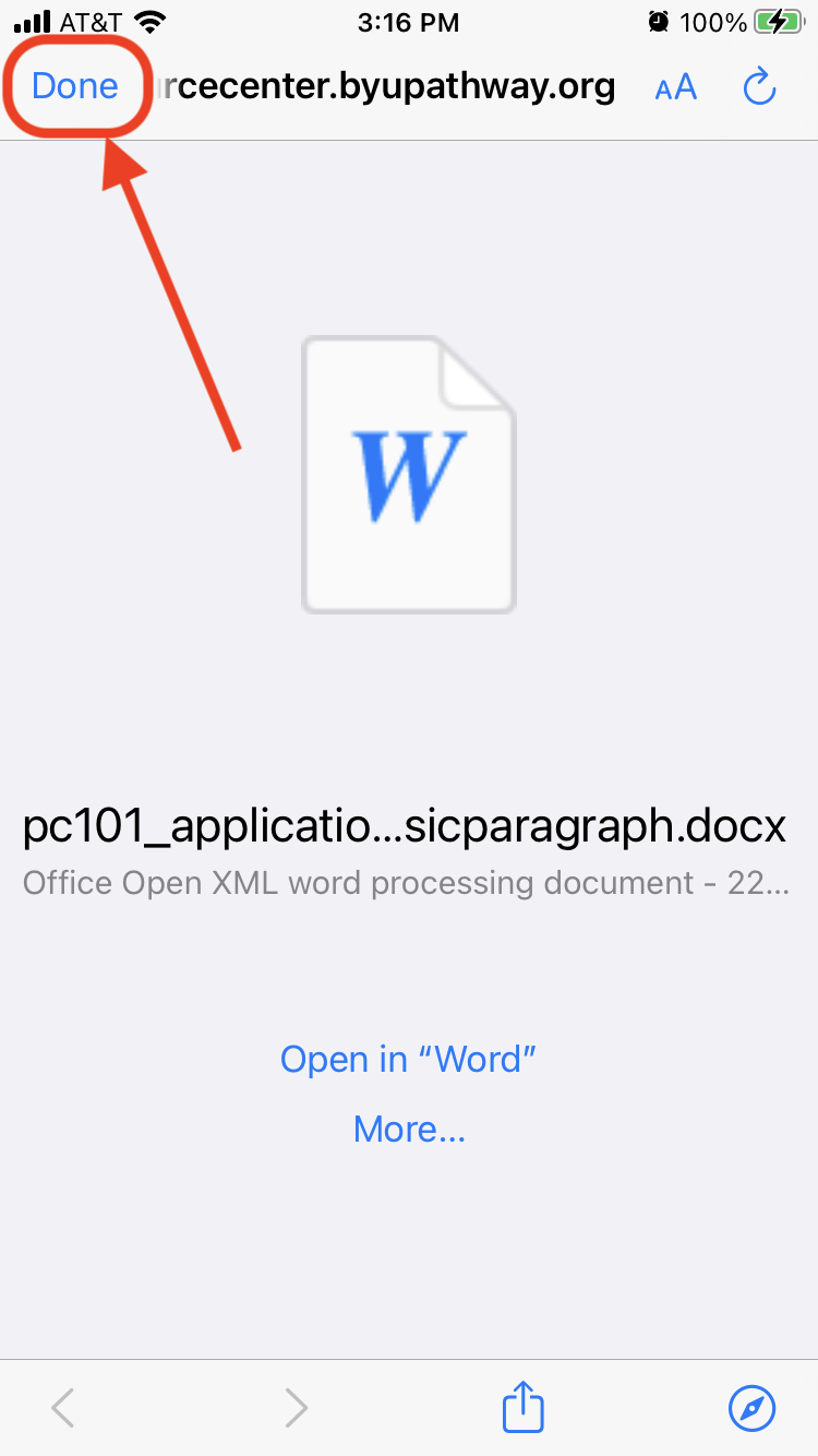 Tap Done which is located at the top-left corner of the screen.