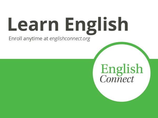 A poster that invites people to join EnglishConnect
