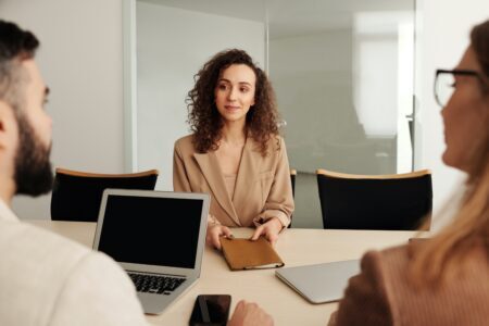 Woman in an Interview