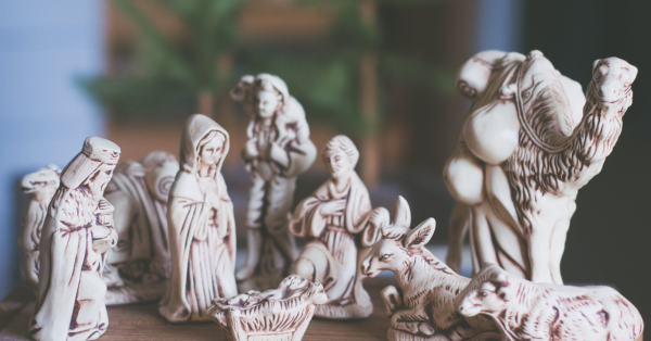 A carved nativity set 