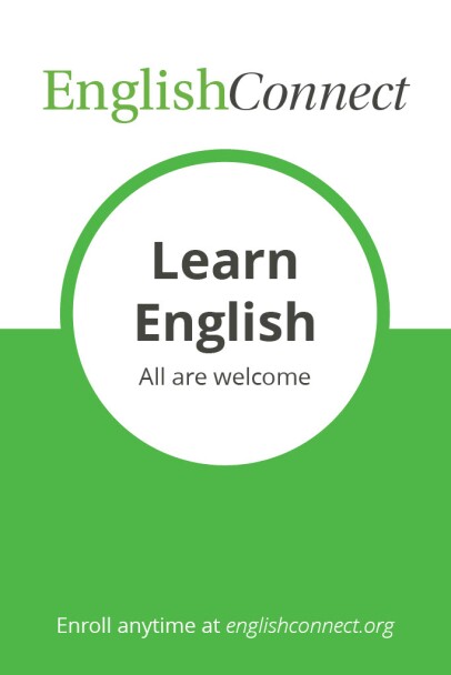 A poster that invites people to join EnglishConnect
