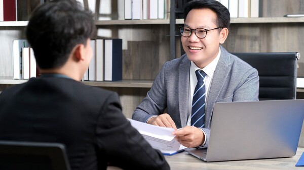 Two men doing a job interview