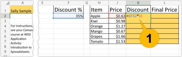 The image shows that an asterisk, which is the symbol for multiplication, is added to the absolute reference, and a relative reference is added as well.