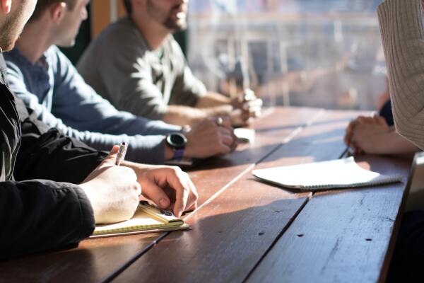 Notepad on table