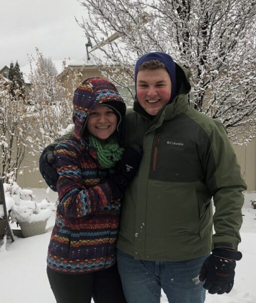 Ethan and Sarah outside

