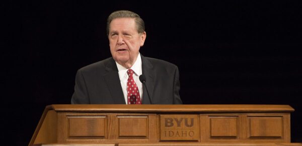 Elder Jeffrey R. Holland speaking at Brigham Young University-Idaho’s devotional