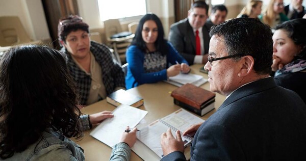 Members participating in a Church leadership council.