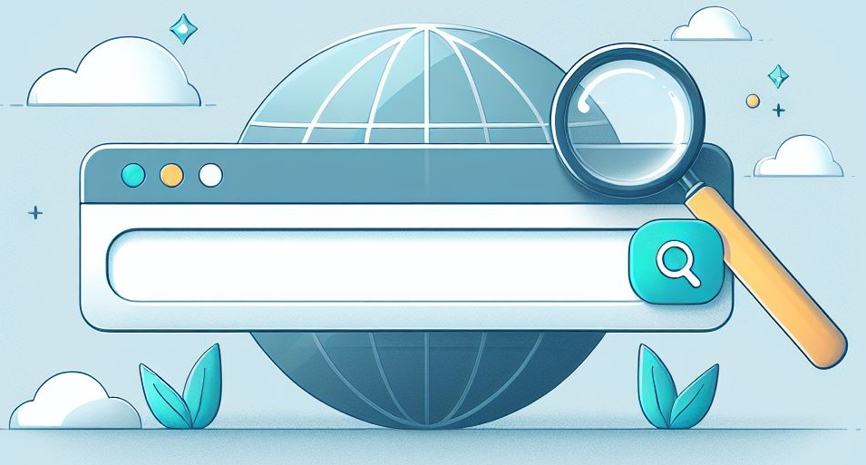 blank search bar with a magnifying glass.
